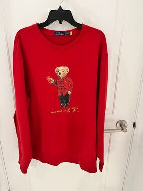 NWOT Polo Ralph Lauren Men's Polo Bear XXL Chinese Lunar Year Sweatshirt Red